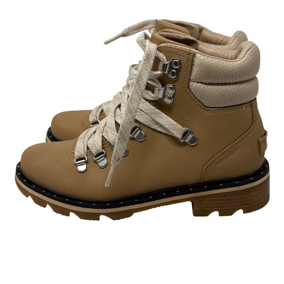 Sorel Lennox Hiker Boots Women’s 7 Honest Beige Waterproof Leather Suede - Picture 4 of 11